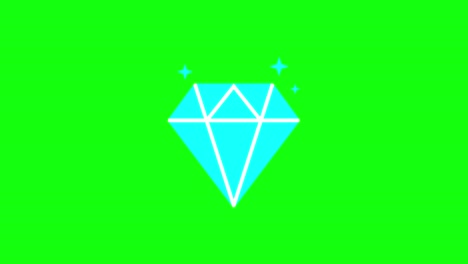Diamant-Juwel-Symbol,-Grüner-Bildschirm